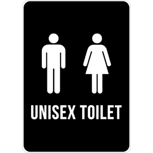 PRINTED ALUMINUM A2 SIGN - Unisex Toilet Sign