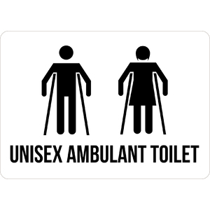 PRINTED ALUMINUM A5 SIGN - Unisex Ambulant Toilet Sign