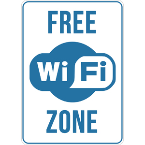 PRINTED ALUMINUM A2 SIGN - Free WI FI Zone Sign