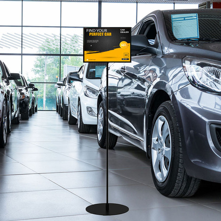 Sign and Poster Stand with A4 Landscape Frame on 960mm pole