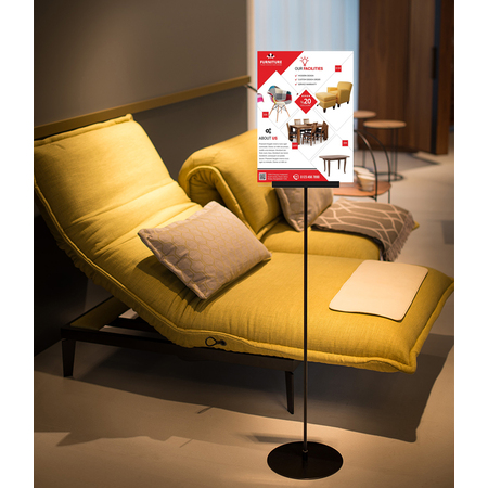 Sign and Poster Stand A3 on 960mm pole