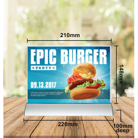 A5 Landscape Aluminium Menu Sign Holders