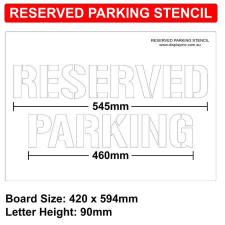 RESERVED PARKING Reusable Line Road Marking Stencil