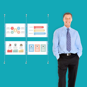 Wall Cable System  2 Column 4 x A4 Landscape