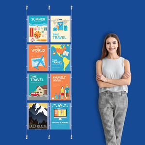 Wall Cable System  2 Column 8 x A4 Portrait