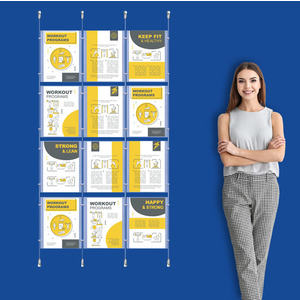Wall Cable System  3 Column 12 x A4 Portrait