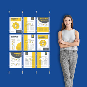 Wall Cable System  3 Column 9 x A4 Portrait
