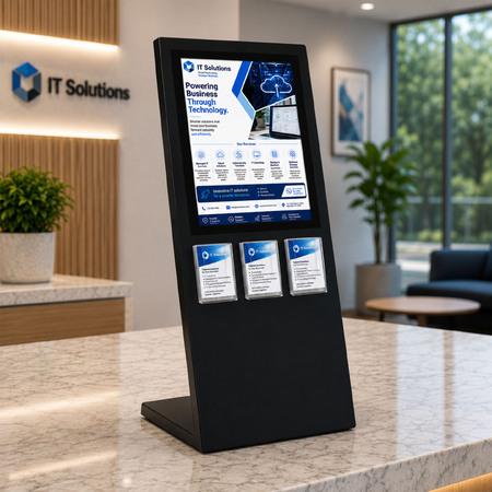 Black Table Information Stands
