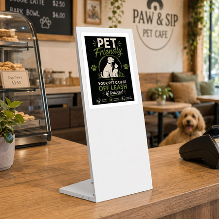 White Table Information Stands