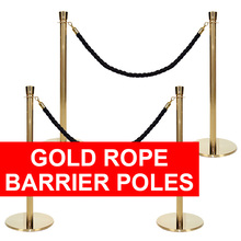 Gold  Rope Barrier Poles