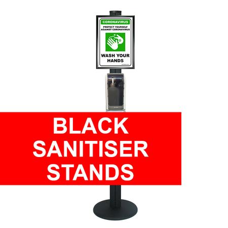 Black Sanitiser Stands