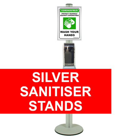 Silver Sanitiser Stands