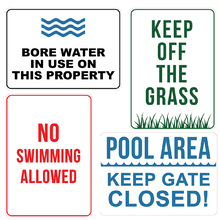 A2 Metal Pool and Garden Signs