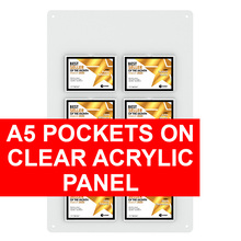 A5 Pockets on Clear Acrylic Panel