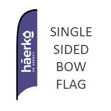 Single Sided Bow See-through Fabric Flags