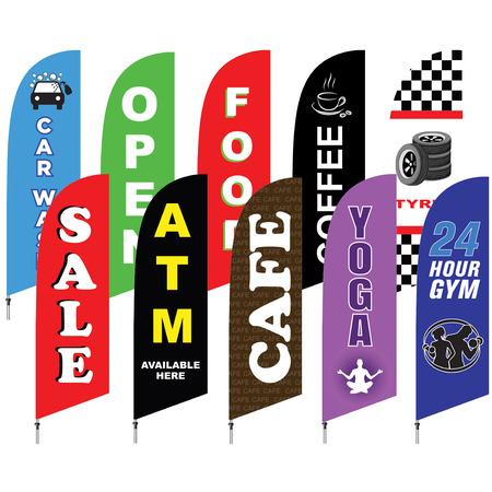 Ready Made Double Sided 2.7m Feather Flag - SAME DAY DISPATCH