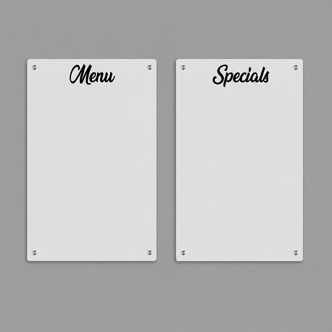 Glass Menu Boards Printing